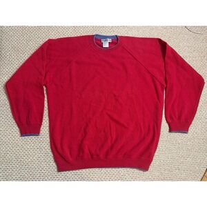 Bullock & Jones Red Extra Fine Baby Wool Sweater Made in Italy XL RaglaN coastal
